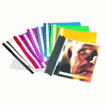 LOT DE 28 - CHEMISE À LAMELLE, A4, EN FILM RIGIDE, BLEU