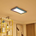 LUCANDE PLAFONNIER LED LEICY, NICKEL, 80 CM, RGBIC, CCT