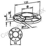 PLATINE SOL Ø120MM 2 TROUS