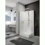 CABINE DE DOUCHE 120X80 CM PORTES COULISSANTES - VERRE TRANSPARENT KARA 2 LEDA