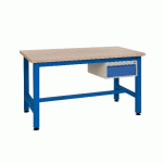 ETABLI CKS MÉLAMINÉ 1 TIROIR 1200 X 750 MM PIÈTEMENT RAL 5015 BLEU - MANUTAN COLLECTIVITÉS