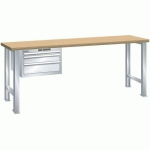ÉTABLIS GRIS CLAIR 1500X800X850 CAP. 800KG ET 3 TIR. 75KG - LISTA