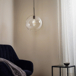 EULUNA SUSPENSION SPHERE XL AVEC ABAT-JOUR EN VERRE