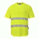 LOT DE 2 - PORTWEST C394 T-SHIRT AÉRÉ JAUNE - TAILLE L