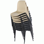 LOT DE 5 CHAISES COQUE M2 PANAMA PIÈTEMENT NOIR NON ACCROCHABLES COLORIS GRIS - MANUTAN COLLECTIVITÉS