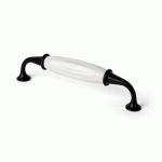 POIGNÉE DE MEUBLE EN ACIER ET PORCELAINE NOIR MAT ET BLANC CS 220661 INTERGES