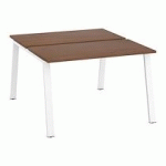 PÔLE DE 2 BUREAUX DROITS NOYER L 120 X P 60 CM, PIÉTEMENT MÉTAL BLANC - ARCH