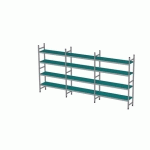 RAYONNAGE À CLAYETTES EN LIGNE LONGUEUR DE COMPOSITION 3X1539 MM EA-0104
