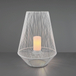 REALITY LEUCHTEN LAMPE SOLAIRE LED MINEROS BLANCHE, H 51 CM