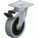 ROUL. PIV+FR PLATINE D=75MM F=60KG MOY. BIL LE BDG CAOUT. - BLICKLE