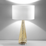 SELÈNE LAMPE TABLE COSTA RICA ABAT-JOUR BLANC, PIED AMBRE
