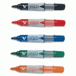 SET DE 5 MARQUEURS PILOT TABLEAUX BLANCS V BOARD MASTER POINTE OGIVE BEGREEN