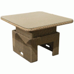 TABLE BASSE LILIA/TOULON 100X100 CM RÉGL. EN HAUTEUR - BRUN