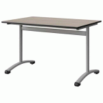 TABLE MALIBU 120X80 T6 DL STRA ANTIB ACACIA/NOIR GRIS 9006 - MANUTAN EXPERT