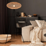TRIO LIGHTING LAMPE SUR PIED HEDDA EN SISAL ET MÉTAL