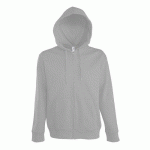 VESTE ZIPPÉE À CAPUCHE UNI TECH GRIS CHINÉ