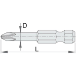 UNIOR - 602524 - DOUBLE CROSSETIGE (PZ) BIT, 3 PCS SET-PZ 3 SERIES 6506E6.3