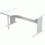 BUREAU 90° GAUCHE PIEDS L BOIS FAST - 160CM - BLANC - GRIS