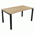 BUREAU ASTRO ARCHE DROIT ÉCHANCRÉ 140 X 80 CHÊNE VIEILLI/NOIR - BURONOMIC