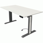 BUREAU RÉGLABLE MOVE 1 ADVANCE BLANC/ANTHRACITE - 160X80 CM - KERKMANN