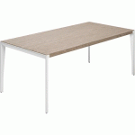 BUREAU X9 161X101X75 PLATEAU ORME GRIS PIED BLANC - QUADRIFOGLIO