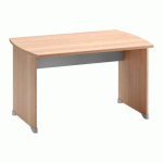 BUREAUX DROITS QUARTA PLUS L 120 X P 80 CM HÊTRE AMBRÉ PIÈTEMENT PLEIN BOIS