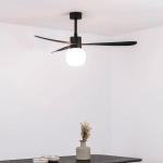 FARO BARCELONA VENTILATEUR DE PLAFOND AMELIA BALL LAMPE LED NOIR