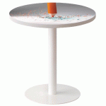 GUÉRIDON BAS EASY OFFICE PIED MÉTAL Ø 60CM PLATEAU COLORIS DÉCOR CRAYONS PAPIER - MANUTAN COLLECTIVITÉS