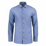 J.HARVEST & FROST PB144 BRUSHED JACQUARD CHEMISE SLIM FIT HOMMES INDIGO - TAILLE L