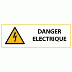 LOT DE 2 - SIGNALÉTIQUE DE DANGER - PICTO DANGER ÉLECTRIQUE - W012 - ISO 7010 450 X 150 MM PVC 2 MM