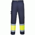 PANTALON DE PLUIE HAUTE-VISIBILITÉ COMBAT E049 BLEU/JAUNEXXL - PORTWEST