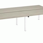 PÔLE DE 4 BUREAUX DROITS CHÊNE GRIS L 140 X P 80 CM PIÉTEMENT MÉTAL BLANC - ARCH