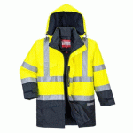 PORTWEST S779 PARKA HV BIZFLAME RAIN MULTI-RISQUES JAUNE/MARINE - TAILLE XL
