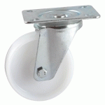 ROULETTE POLYAMIDE BLANC PIVOTANTE À PLATINE D100MM - AVL - 590832O
