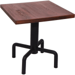 TABLE DE BISTROT HHG 870, TABLE DE BAR, QUALITÉ GASTRONOMIQUE INDUSTRIELLE 73X70X70CM VINTAGE MARRON - BROWN