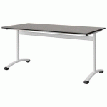TABLE MALIBU 160X80 T6 DL STRA BÉTON F186/NOIR BLC 9016