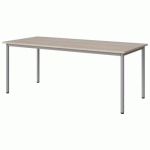 TABLE MALIBU 180X80 T5 4P STRA ABS ACACIA/GRIS 9006