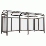 ABRI VÉLOS VOÛTE M INITIAL/COMPLÉMENTAIRE - BARDAGES POLYCARBONATE GRIS PROCITY - MANUTAN COLLECTIVITÉS