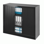 ARMOIRE À RIDEAUX MONOBLOC GENERIC H 100 X L 120 CM CORPS NOIR / RIDEAUX NOIR