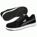 CHAUSSURES BASSES DE SÉCURITÉ ICONIC SUEDE - S1PL ESD - NOIR ET BLANC - TAILLE 46 PUMA