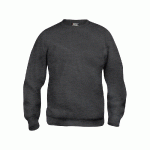CLIQUE SWEAT BASIC COL RD ANTHRACITE CHINÉ XL