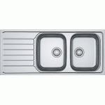 EVIER À ENCASTRER INOX LISSE - 1160 X 500 MM - 2 CUVES - SPARK SKX 621 FRANKE