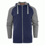 MAC ONE SWEATSHIRT A CAPUCHE FULL ZIP CHRIS MARINE/GRIS CHINÉ - TAILLE L