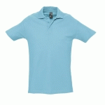 POLO PERSONNALISABLE HOMME EN COTON BLEU ATOLL