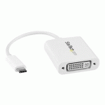 STARTECH.COM ADAPTATEUR VIDÉO USB TYPE-C VERS DVI - CONVERTISSEUR USB-C VERS DVI-I - M/F - 1920X1200 - BLANC (CDP2DVIW) - ADAPTATEUR VIDÉO EXTERNE - BLANC