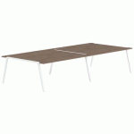 TABLE RÉUNION GARY 240 X 160 CM PIED BLANC PLATEAU NOYER - MBA