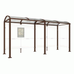 ABRI BUS VOÛTE 5 M - 1 BARDAGE LATÉRAL - MARRON 8017 - PROCITY