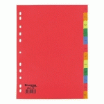 LOT DE 2 - INTERCALAIRE A4 POLYPROPYLÈNE COLORÉ BRUNEAU 12 ONGLETS MENSUELS MULTICOLORES - 1 JEU
