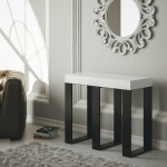 ITAMOBY - CONSOLE EXTENSIBLE 90X40/300 CM SINTESI FRÊNE BLANC STRUCTURE ANTHRACITE