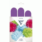 PAPIER DE SOIE, SET DE 3 POMPONS À SUSPENDRE Ø30X1 ET Ø40X2 - VIOLET - LOT DE 5